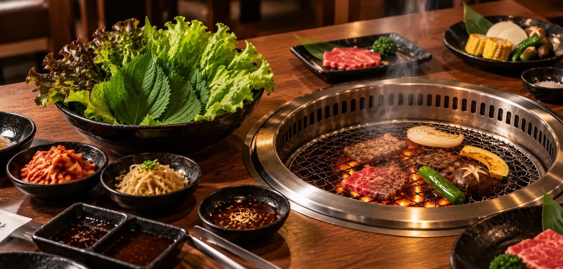 A table set for a Yakiniku King promotion